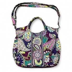 Vera Bradley Plum Crazy Tote‎ Bag With Removable Strap Crossbody